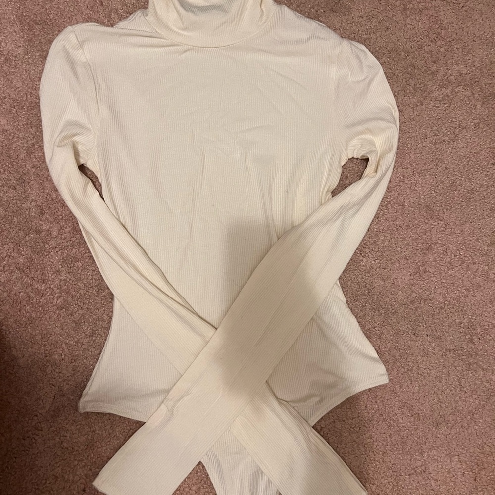 WeWoreWhat Cream Cowl Neck Sweater